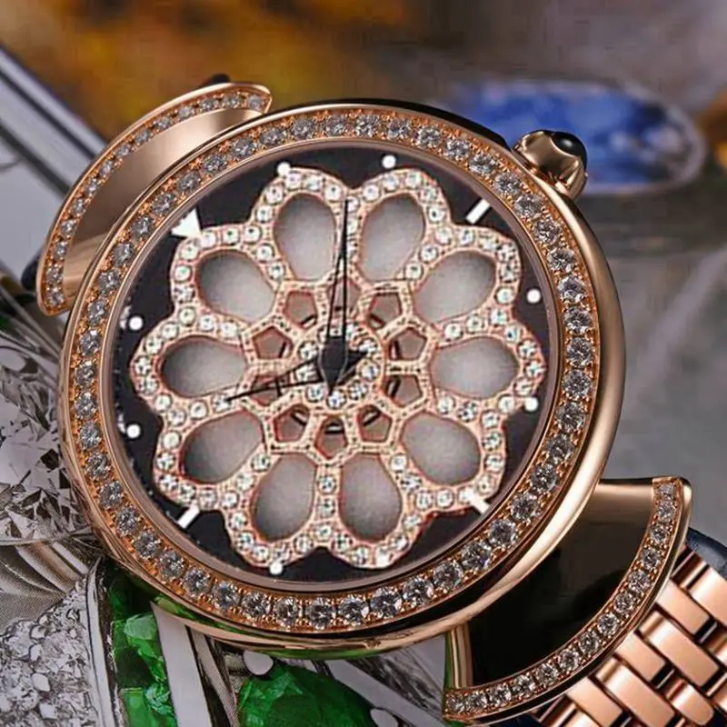 

Watch Sky Star Women Watches Stainless Steel Strap Casual Clock Glitter Diamond Flower Office Lady Wrist watch Relogio Feminino