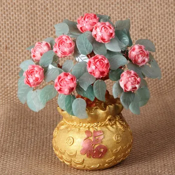 

Natural crystal riches and peace pink peony money tree for peach blossom.