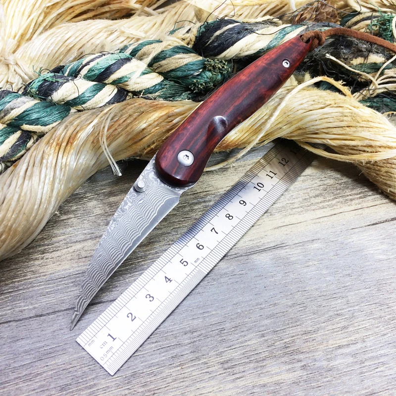 

Custom High Quality tactical Damascus Steel Blade Collection Outdoor Survival Camping Fixed Knives Pocket sandalwood handle EDC