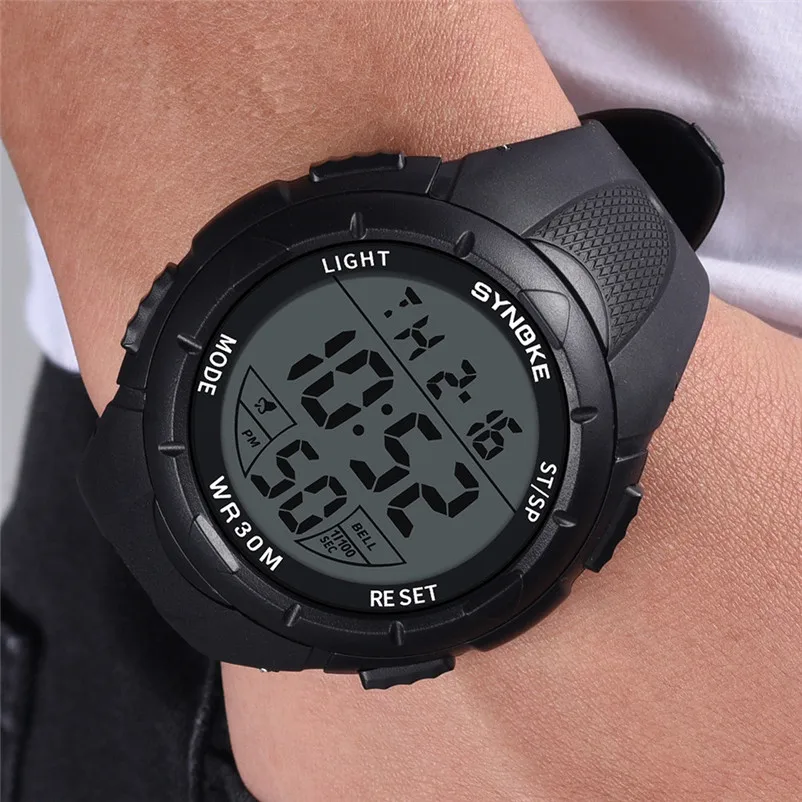 SYNOKE fashion brand men sports watches with Silica gel strap Waterproof Watch LED Digital Double Clock relojes hombre O29#N (5)
