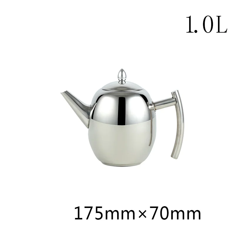 1 л/1,5 л толстый чайник в форме живота с фильтром, чайник для воды, 304 нержавеющая сталь, высококачественный чайник - Цвет: Silver 1L