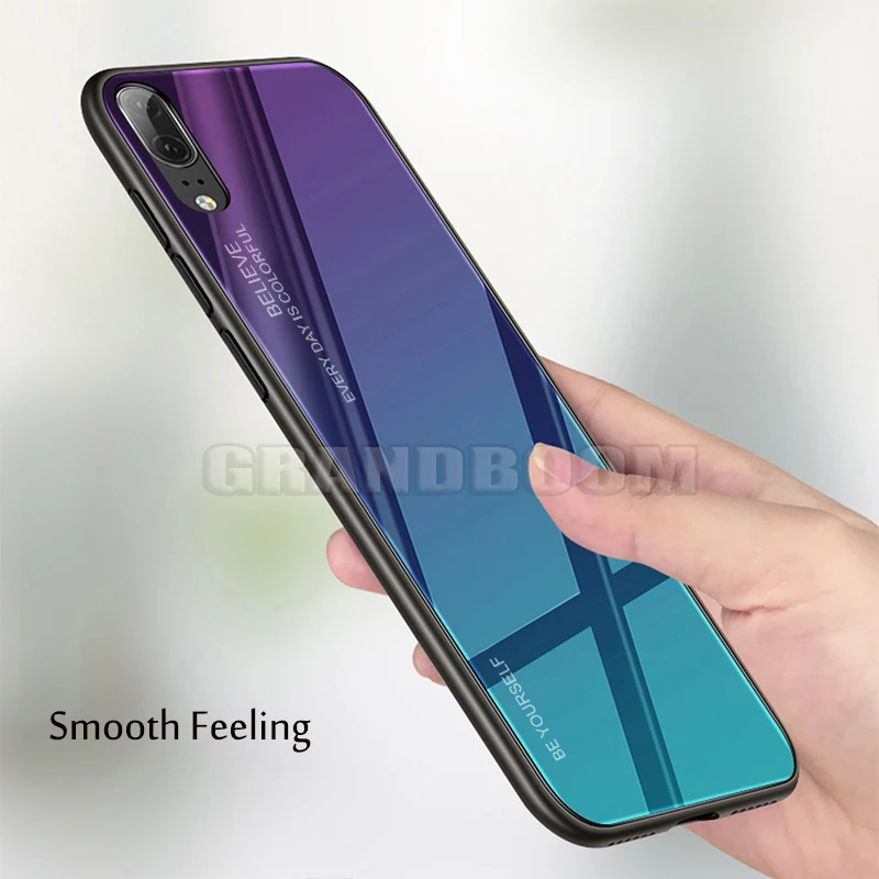 500 шт цветной градиентный чехол для huawei P30 P20 mate 30 Pro 20 Lite Nova 5 5i 4 P Smart Z Y7 Y6, мягкий ТПУ чехол из закаленного стекла