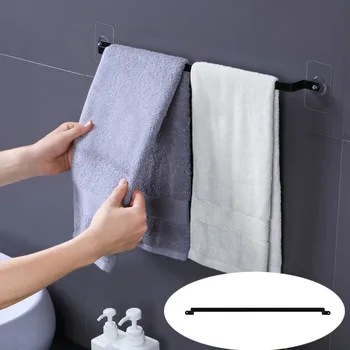 

Kitchen Bathroom Towel Rack Storage Rack No Trace Iron Hanger Rack Home Kitchen bathroom Towel Rack storage Iron no punching