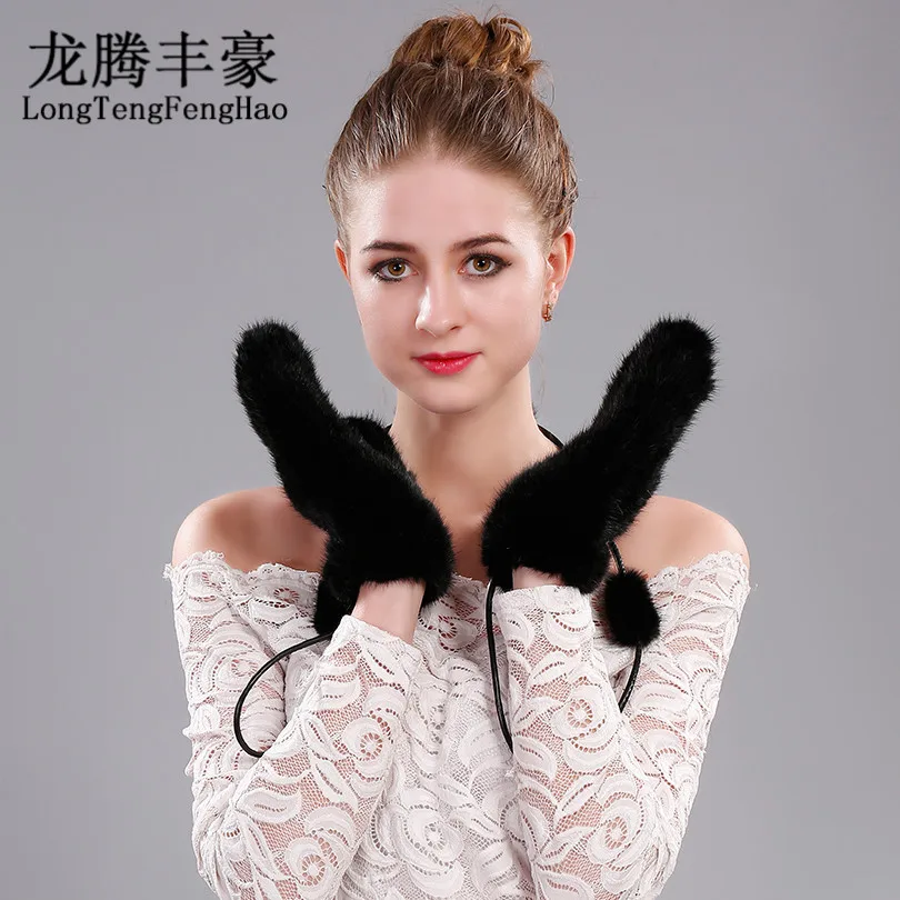 

Winter Women Gloves & Mittens 2017 Brand Gloves Lady Genuine Mink Fur Fashion Lovely Mittens Thick Warm Fur Gloves & Mittens
