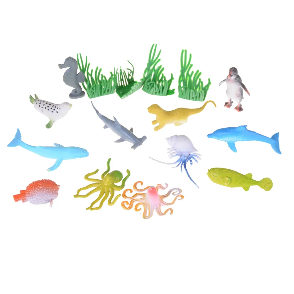 12pcs/set Figure Ocean Creatures Dolphin Kids Toy Best Model Gift For