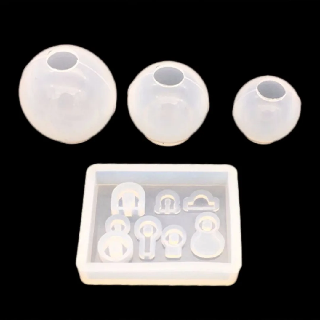 Spheric Jewelry Pendant Silicone Mold Ball Shaped Crystal Molds Fondant Baking Mould DIY Cake Decorating Tool