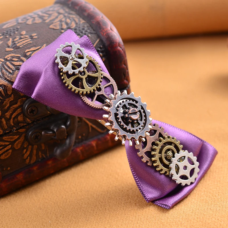 Chic Steampunk Gears Hair Clips Tassels Bowknot Hairpins Women Hair Accessories