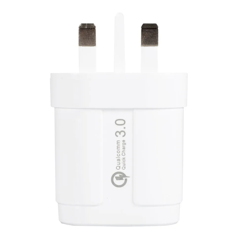 Быстрое зарядное устройство QC3.0 UK для iPhone для Xiaomi samsung универсальный источник питания для путешествий адаптер быстрой зарядки с кабелем Micro type-c - Тип штекера: white chagrer only