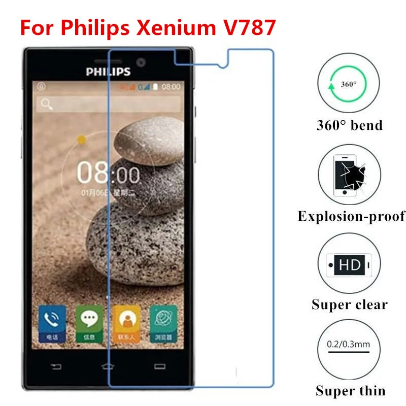 Udapakoo прозрачное закаленное(мягкое стекло) пленка для Philips S308 S388 W732 V787 S337 V377 нано взрывозащищенное стекло протектор экрана - Цвет: For Xenium V787