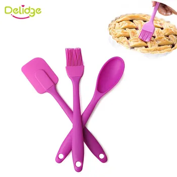 

Delidge 3pcs/set Plastic Baking Tool 1pc Spatula Scraper+1pc Brush+1pc Spoon Wedding Cooking Pastry Tools