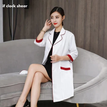 

Korea cosmetic surgery clothing hospital women work dress Medical beauty uniform robes lab coat doctor nurse Pharmacist coat new