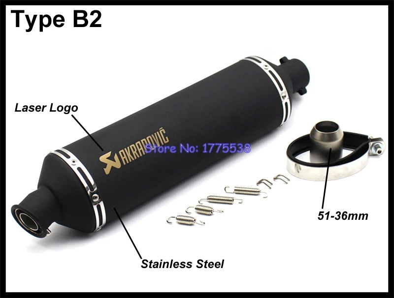 PHULEOVEO nueva ID: 51mm L: 560mm Oval motocicleta Escape silenciador Escape negro Universal motocicleta Escape DB Killer deflector