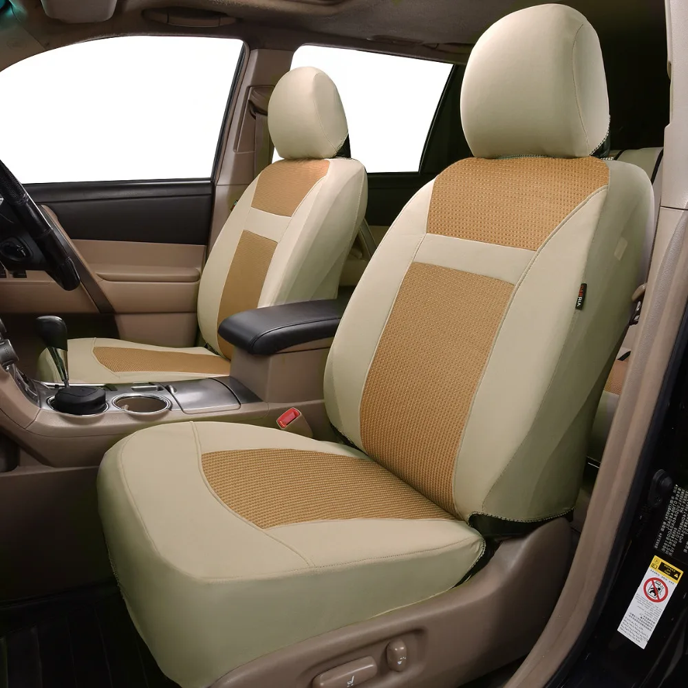 Жаккардовый полиэфирный материал, полный набор чехлов для автомобильных сидений, универсальный, подходит для большинства классических чехлов для сидений, бежевый/серый/черный цвет