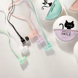 Милые кошачьи Внутриканальные наушники с проводами наушники с микрофоном для ipod наушники корейский стиль стерео для MP3 Компьютера