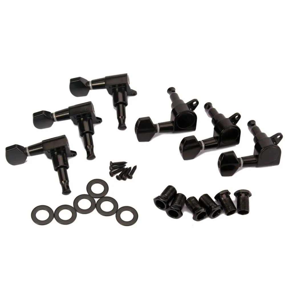 

Guitar Tuning Pegs 3R3L Tuning Pegs String Keys Tuners Machine Heads for Strat Tele Electric Black