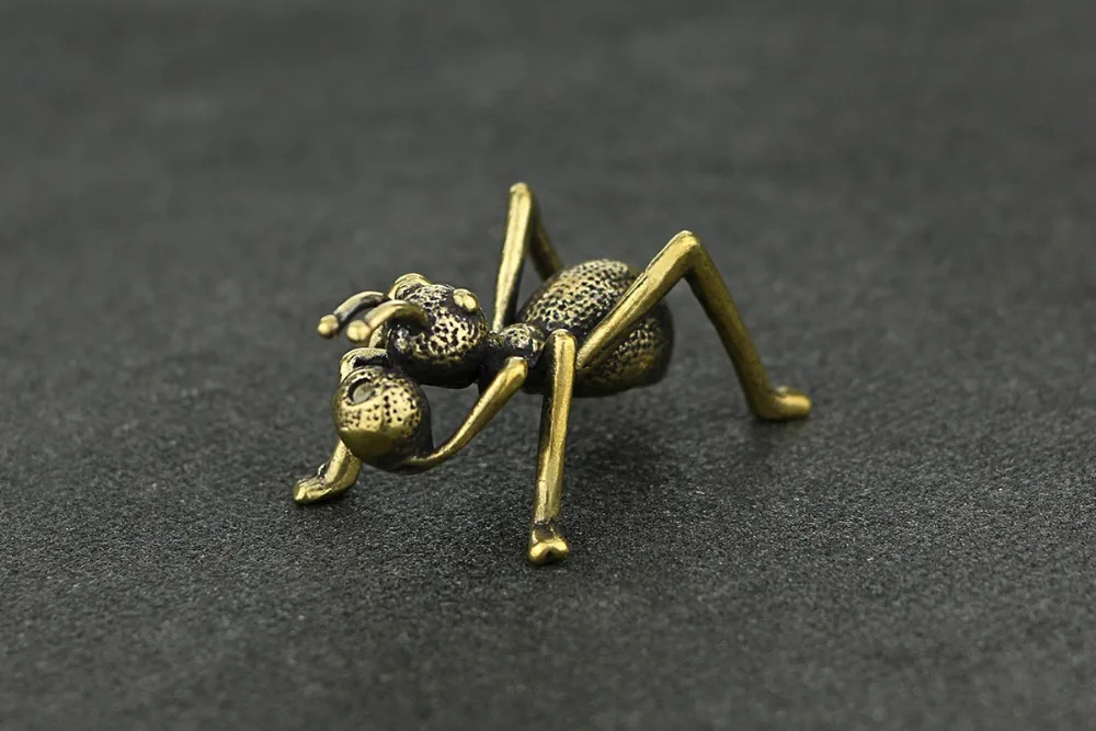 Retro Brass Frog Figurine Mini Animal Statue Home Office Desk Decor Vivid Gift