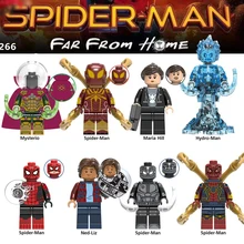Marvel Человек-паук вдали от дома Mysterio Мария Хилл гидро-человек Ned-Liz Человек-паук Фигурки паук MJ строительные блоки игрушки для детей
