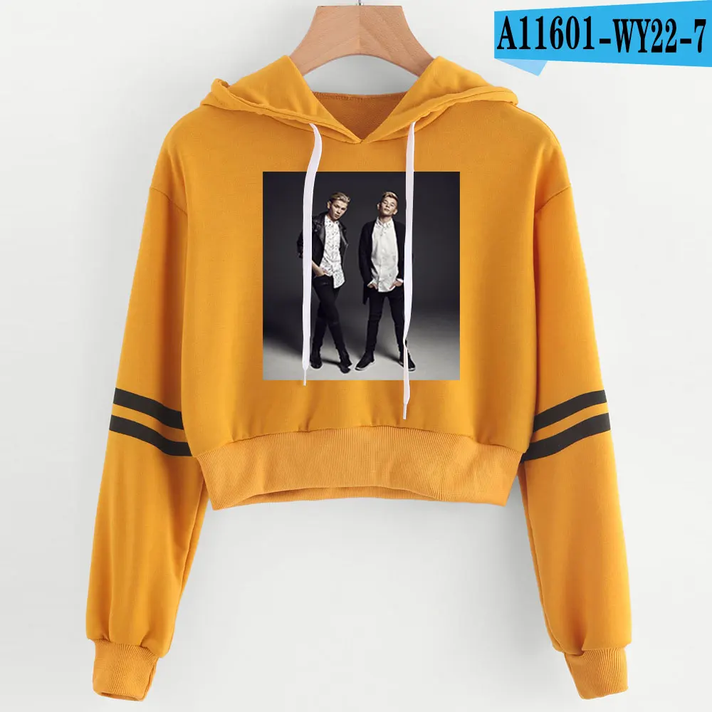 Marcus and Martinus Navel Hoodies Hip Hop New Casual Fashion women Hoodies Outwear High Street Marcus& Martinus Sexy Sweatshirt - Цвет: Orange