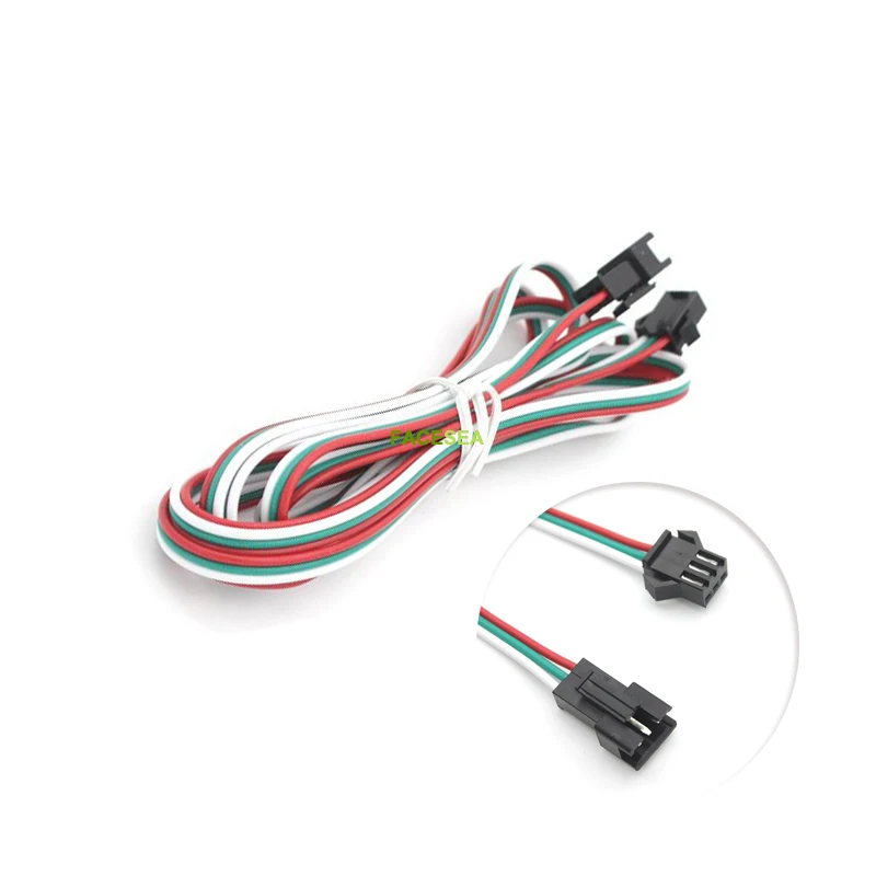 

200pcs 2 meters 3pin JST SM Male Female LED Connector Cable For WS2812B WS2811 SK6812 LED Strip light