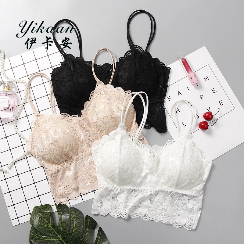 1PC Lace Crop Top Sexy Lace Floral Hollow V-Neck Camisole Bustier Top Women T Shirts Backless White Black Tanktop Women Clothing (3)
