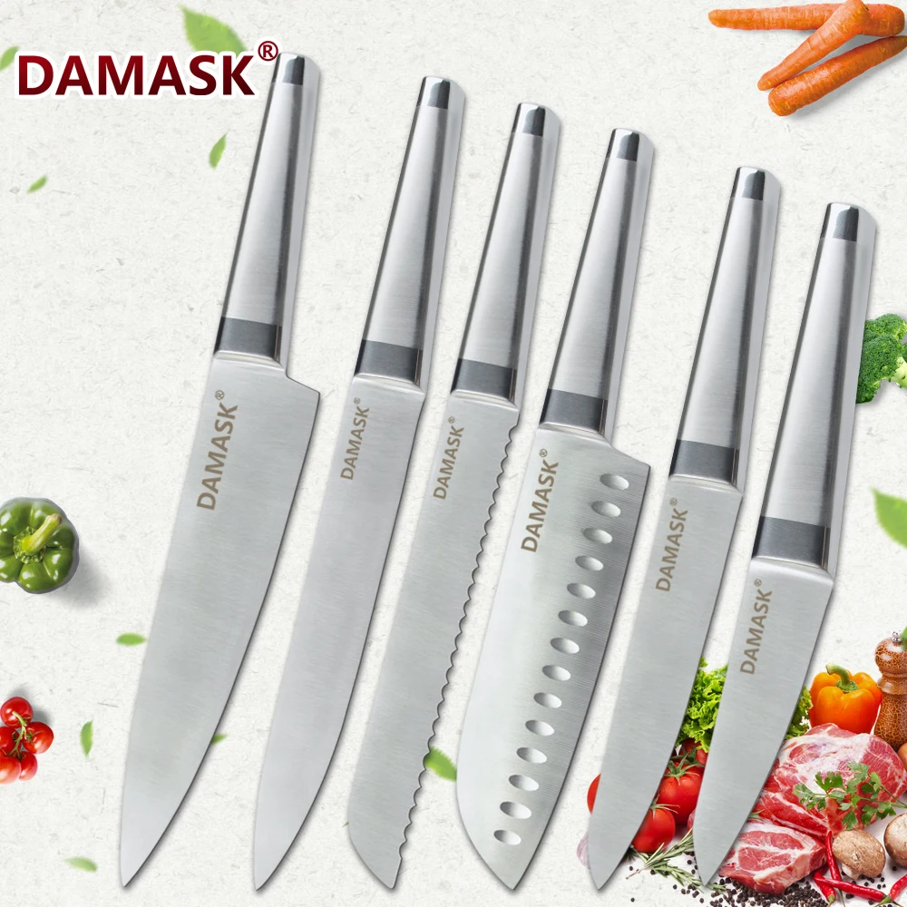 

DAMASK Cleaver Kitchen Knife Japan Santoku Chef Knives Bread Slicing Filleting Knife Sharpness Blade Utility Cooking Cutter Tool