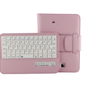 

For Samsung Galaxy Tab 4 7.0 T230 SM-T230 7'' tablet case PU stand cover Funda with Detachable Wireless Bluetooth Keyboard + Pen
