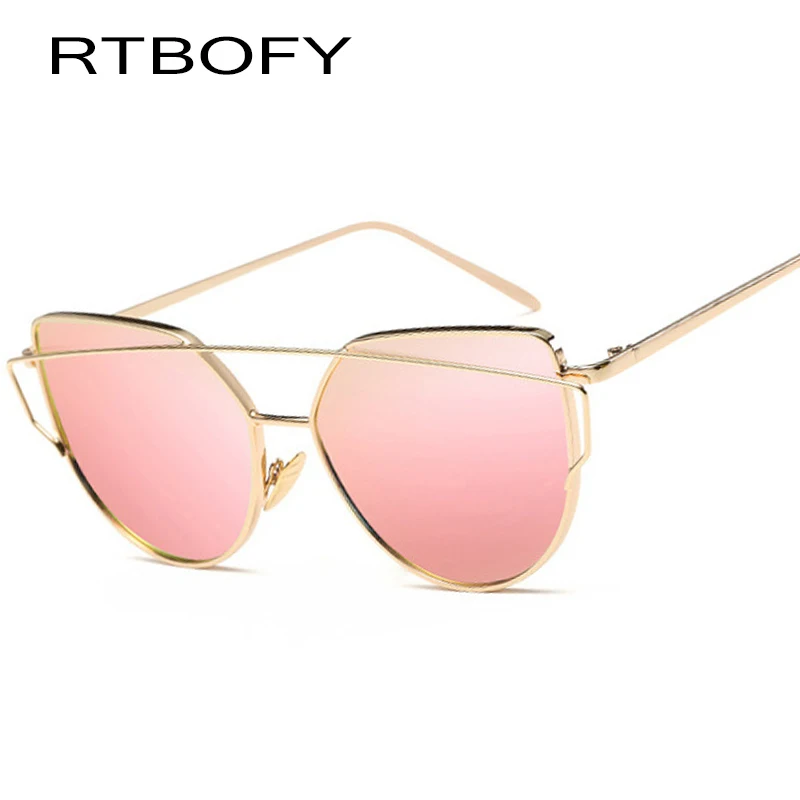 

RTBOFY Sunglasses Women Luxury Cat eye Brand Design Mirror 1904-4