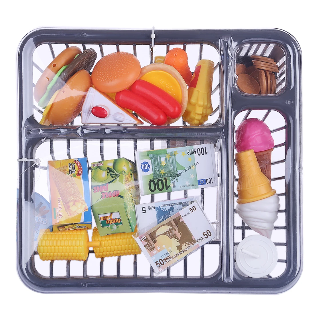 

Rowsfire 26pcs Children Pretend Play Toys Kitchen Simulation Tableware With Drain Basket Playset Toys For Kids Hot