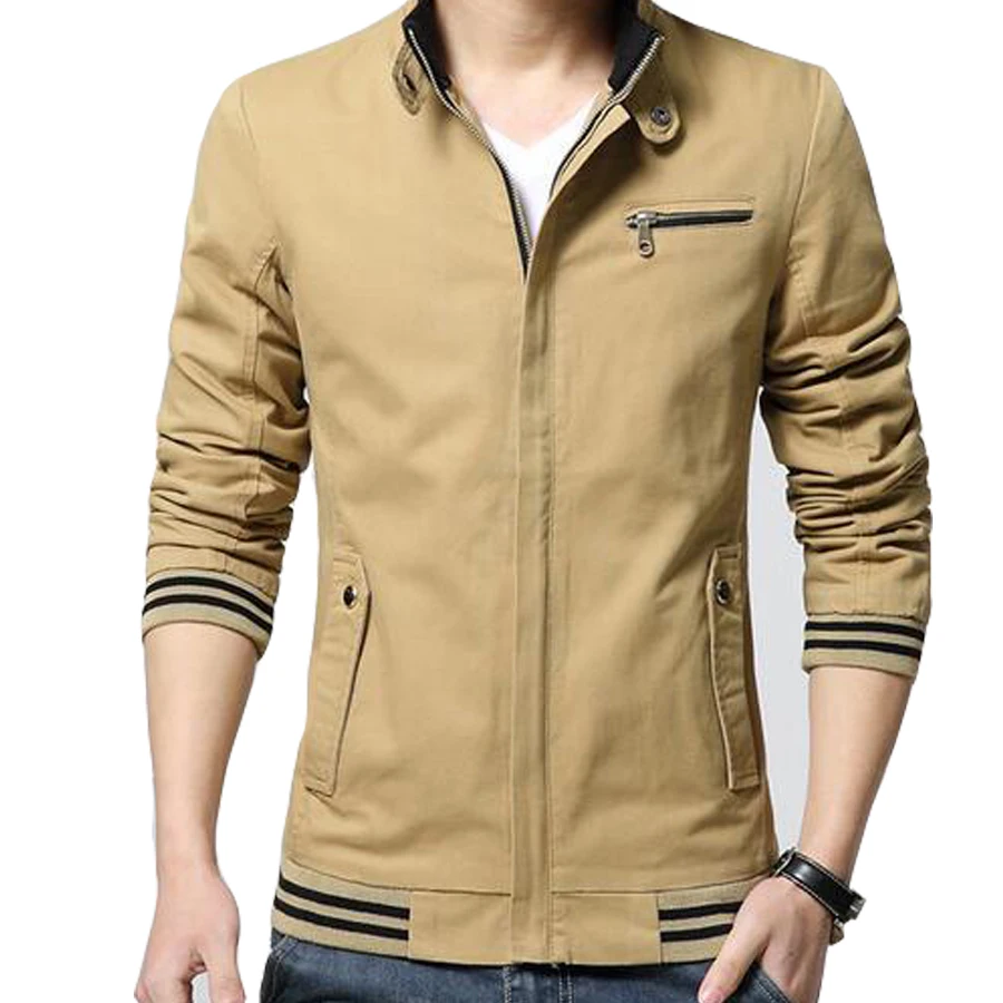 Hot Sell Solid Color Coat Jacket Men Spring&Autumn Jackets Stand Collar