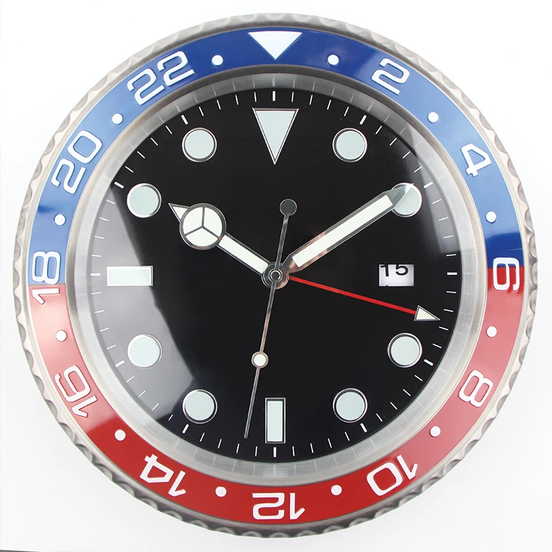 

1piece Retail XL size Metal Watch Shape Wall Clock Calender Wall Clock with Date