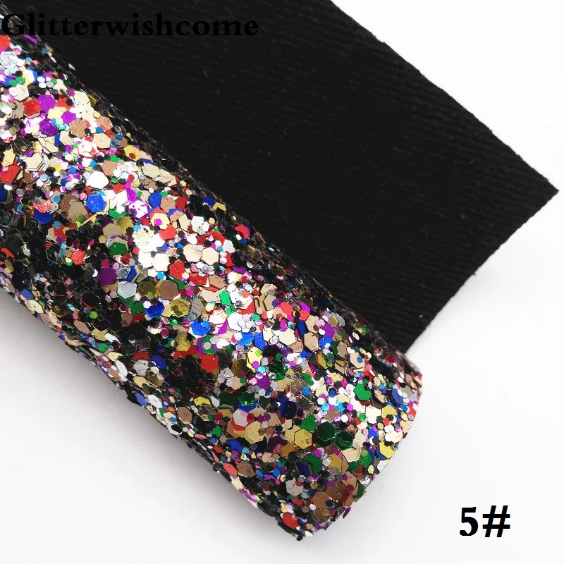 Glitterwishcome 30X134 см мини ролл синтетическая кожа, смешанный цвет с эффектом блестящей кожи Ткань Винил для Луки, GM067