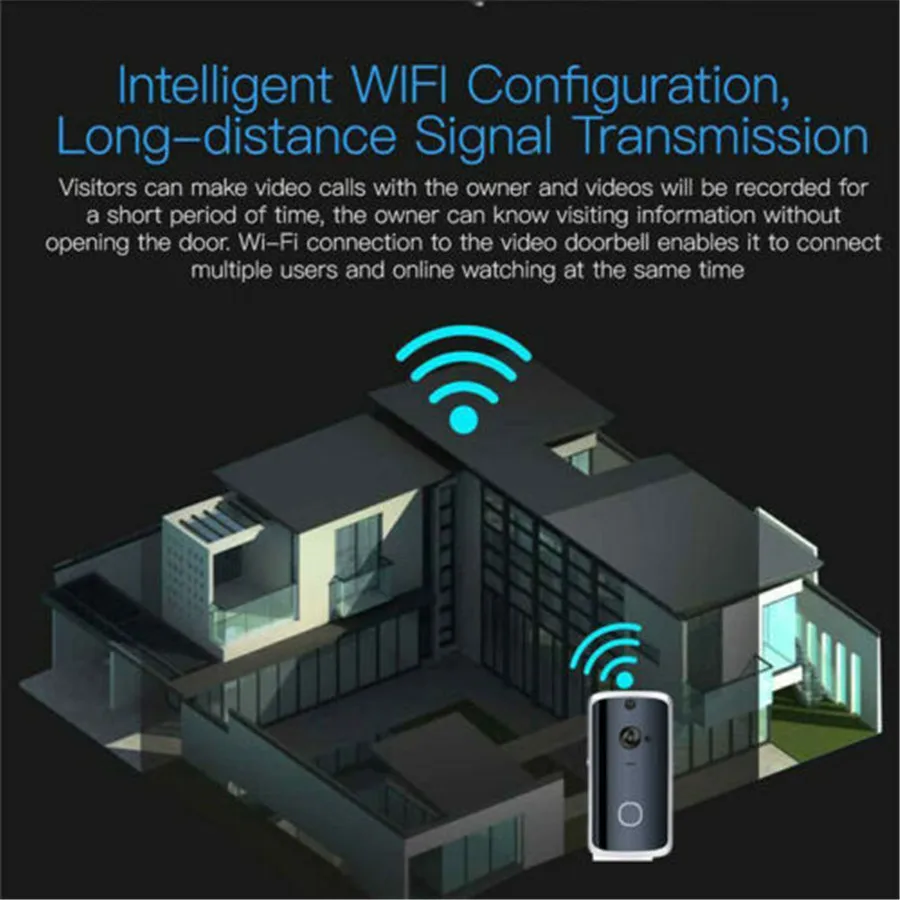 M13 беспроводной видео дверной звонок Смарт видео беспроводной WiFi дверной звонок ИК визуальная камера Запись Система безопасности дверной звонок Новинка