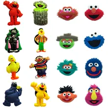 5 шт./лот, Кулоны для обуви из ПВХ с изображением улицы Сезам, аксессуары для обуви, украшение, пряжка для обуви, браслет, Croc JIBZ, маленький подарок для детей