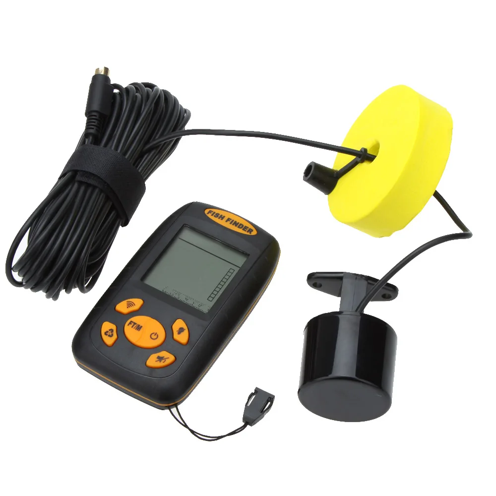 25ft كابل المحمولة صياد السمك 100 متر عمق الصيد الاستشعار سونار Fishfinder إنذار محول أسلم