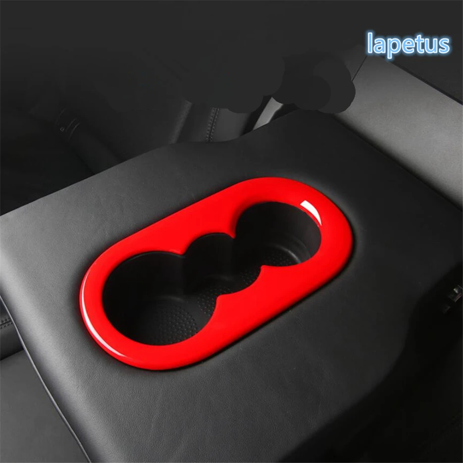 

Lapetus Car Rear Seat Water Cup Holder Decoration Frame Cover Trim Fit For Porsche Cayenne 2018 2019 Matte Red Carbon Fiber ABS