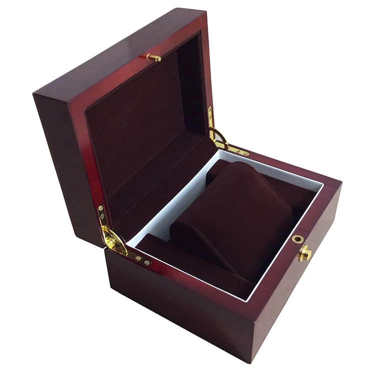 Роскошные профессиональные пользовательские дизайн высокого класса outter деревянный внутренний коричневый бархат коробка для часов продавец цена