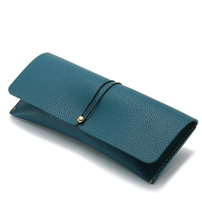 Fashion PU Leather Cover Sunglasses Case For Women Men Glasses Portable Drawstring Soft Glasses Pouch Bag Accessories