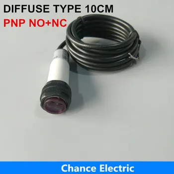 

free shipping E3F 10cm distance infrared PNP 6-36V IR diffusion Photoelectric Sensor Switch E18-3A10PC