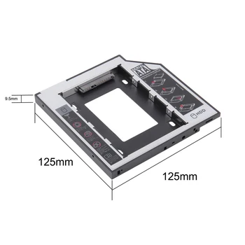

Wholesale 2nd HDD Caddy 9.5mm Aluminum Optibay SATA 3.0 Hard Disk Drive Box Enclosure DVD Adapter 2.5 SSD 2TB For Laptop CD-ROM