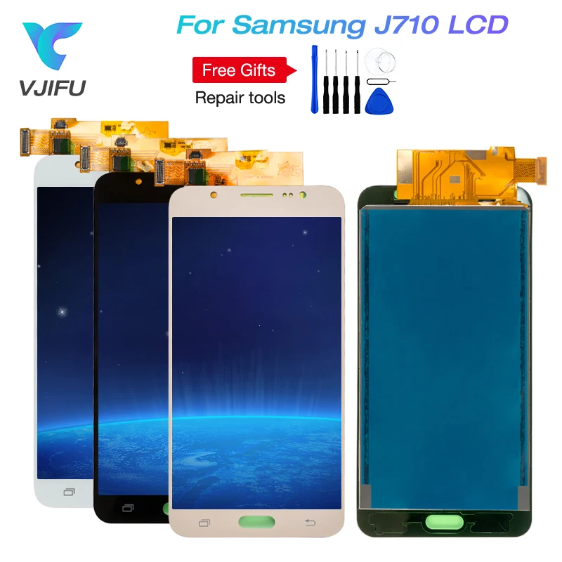 

J710 LCD Display For Samsung Galaxy J7 2016 LCD J710F J710M J710FN Display J7 Duos Touch Screen Digitizer Assembly Replacement