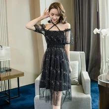 Big Size Women Off Shoulder Backless Black Dress Women A-line Elegant Sequin Dress Summer 2019 Halter Mesh Patchwork Pink Dress Big Size Women Off Shoulder Backless Black Dress Women A-line Elegant Sequin Dress Summer 2019 Halter Mesh Patchwork Pink Dress