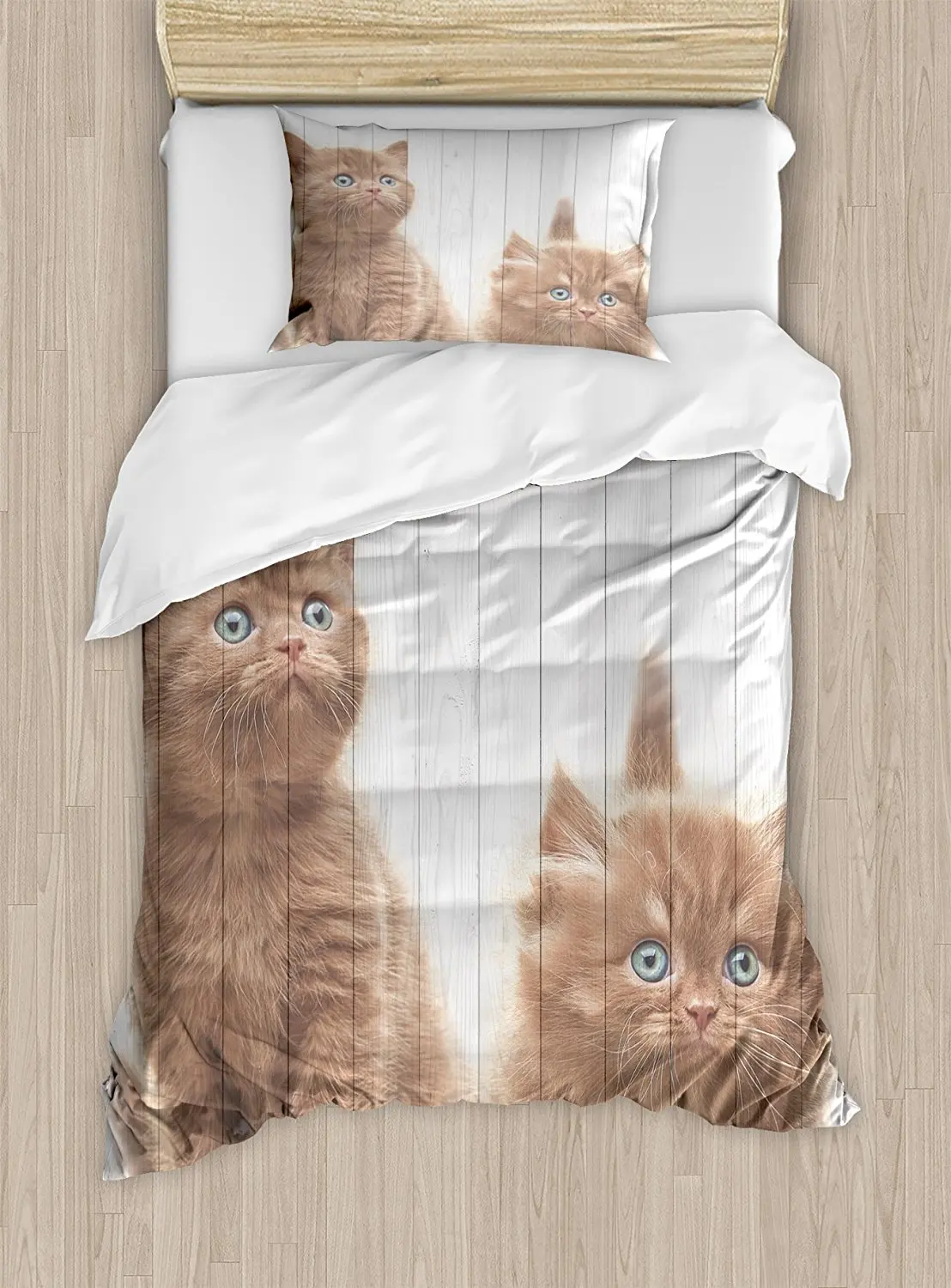 Animal Duvet Cover Set Cute Kittens Baby Cats Sweet Feline Kids Nursery