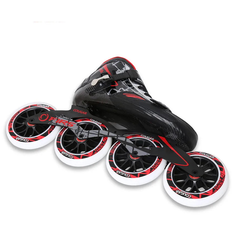 الأصلي كوغار SR8 سرعة حذاء تزلج بعجلات ألياف الكربون المهنية المنافسة تزلج 4 عجلات سباق أحذية التزلج Patines Patins