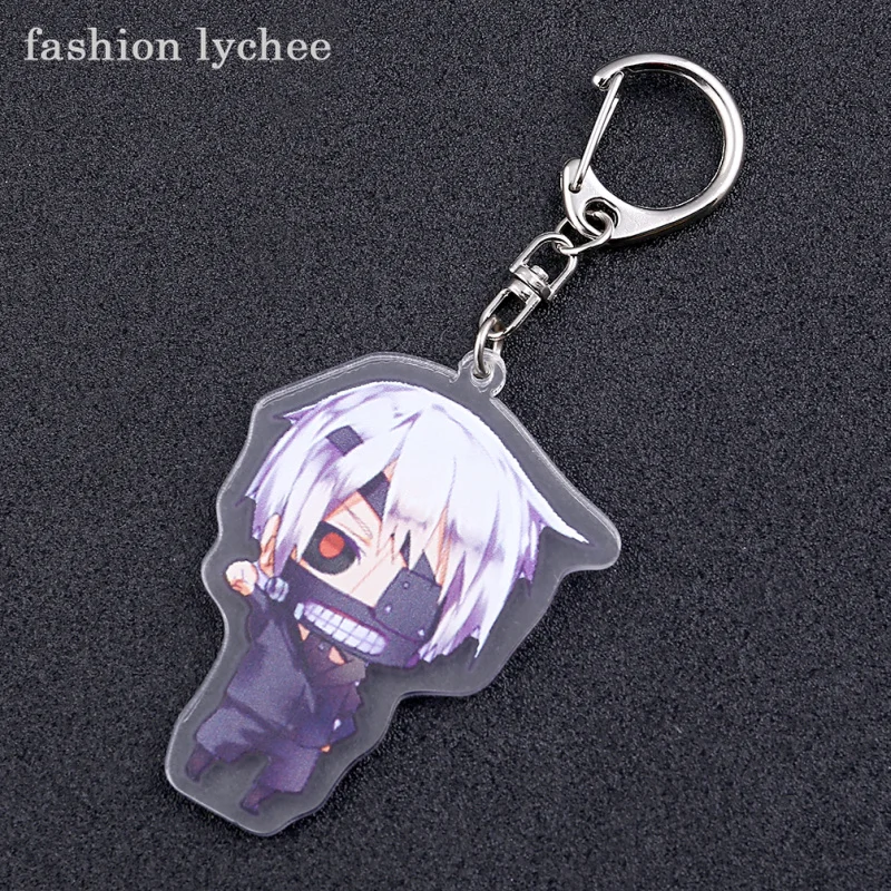 fashion lychee Hot Sale Anime Tokyo Ghoul Ken Kaneki Keychain Acrylic