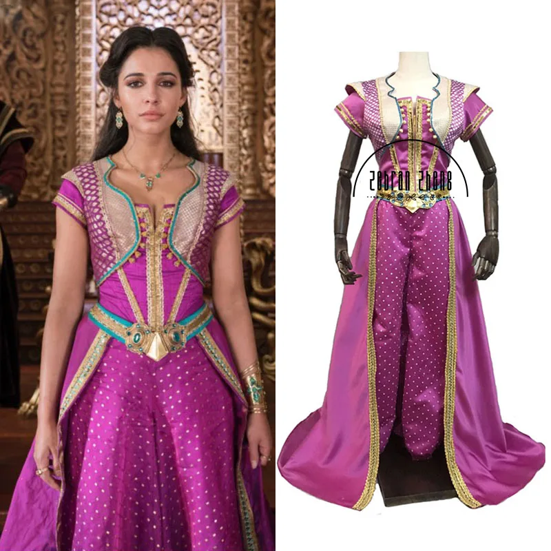 

Top sell New Version Movie Aladdin Jasmine Princess Top Quality Cosplay Costume For Adult Women Girls Halloween Costume Party