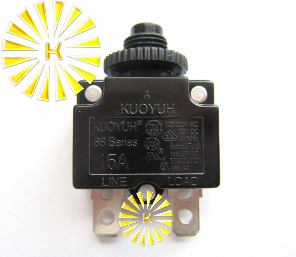 

10PCS x 88 Series 3A 5A 6A 7A 8A 9A 10A 12A 15A Circuit Breaker Overload Switch Over Current Protector For 100% Original KUOYUH