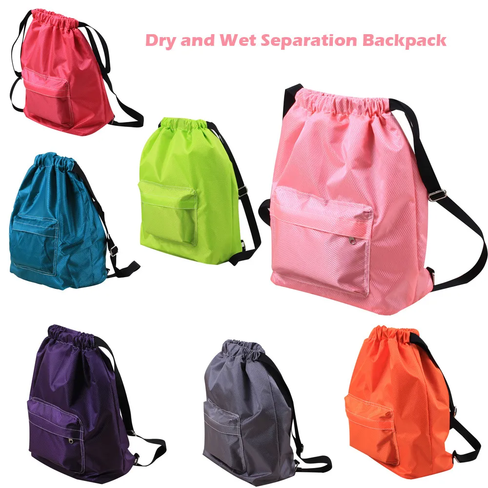 

Swimming Swim Pool Waterproof Dry and Wet Separation Drawstring Backpack