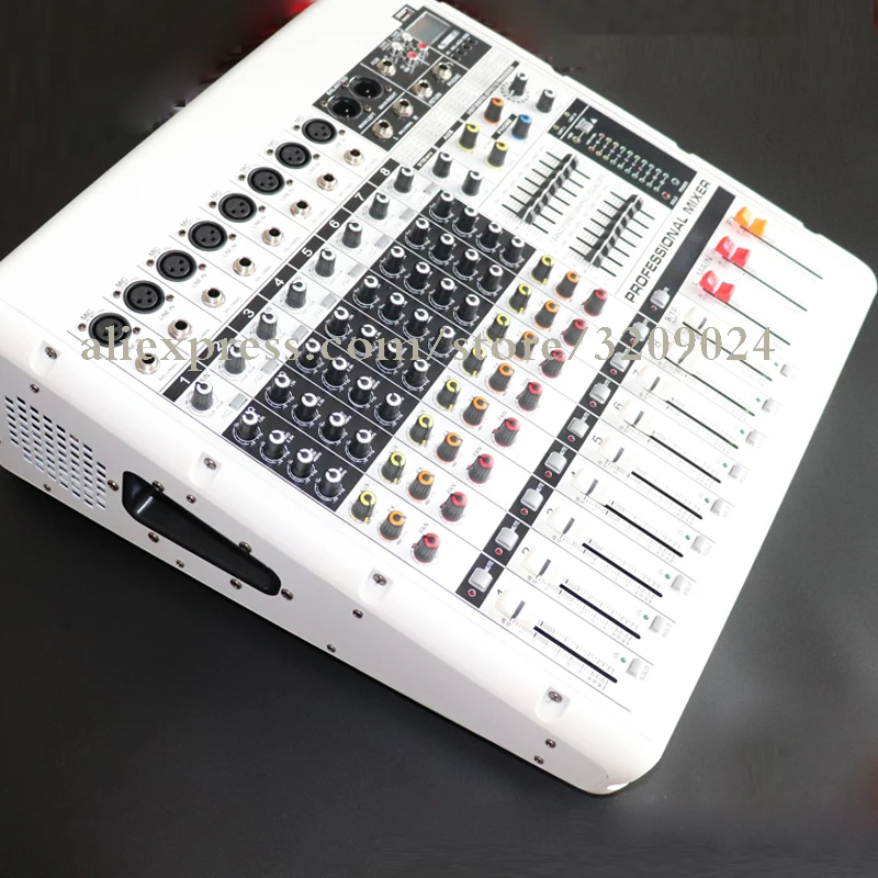 US $366.70 Pro Power Amplifier 8 Channel Mixer Karaoke Bluetooth USB PC Record Live Studio Audio Microphone Mic Mixer System