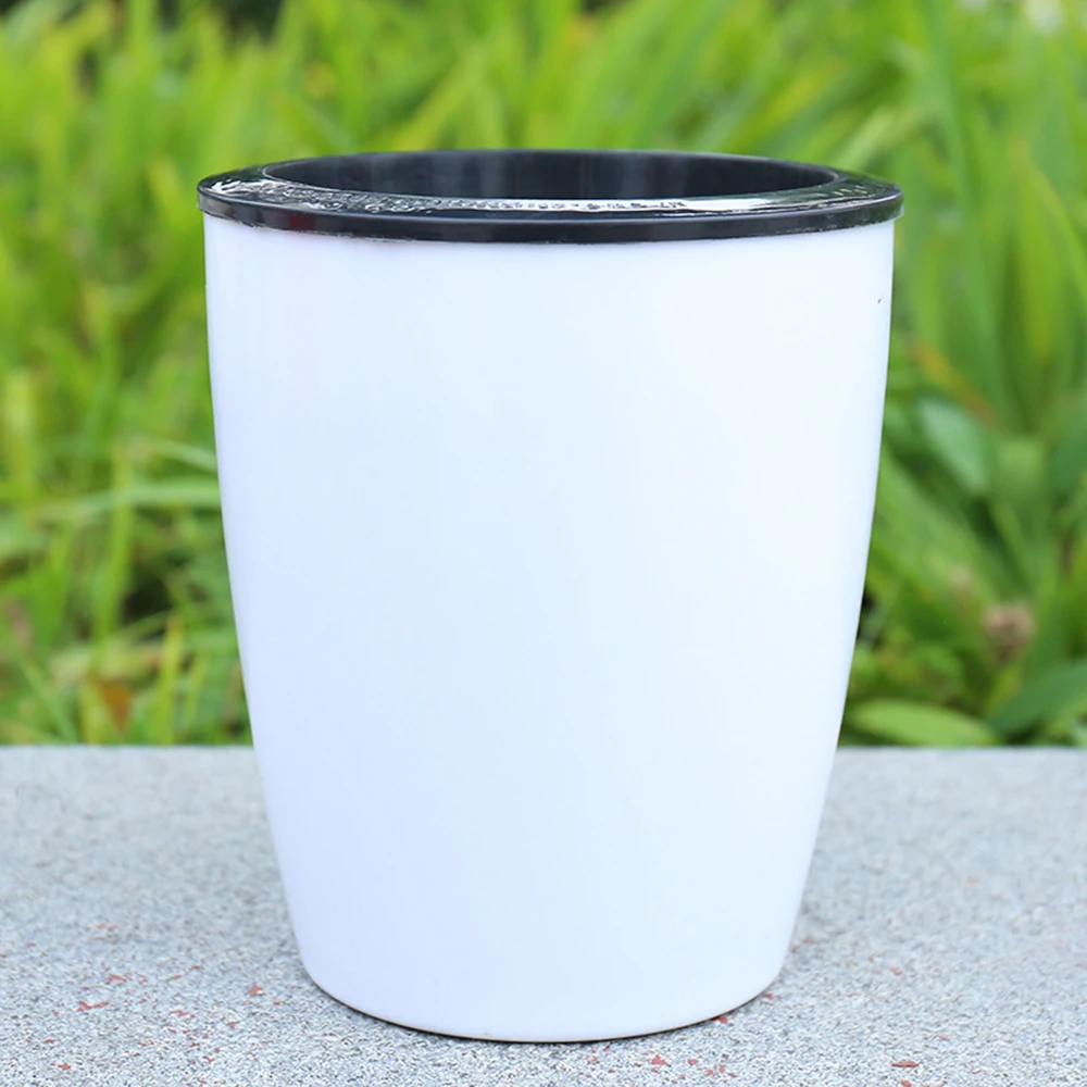 Resin flower pot 7 стеблей домашнего офиса Deor Пластиковые Зеленые растения Искусственный спаржа папоротник травы кусты цветок декоративное растение поддельные растения - Цвет: Resin flower pot