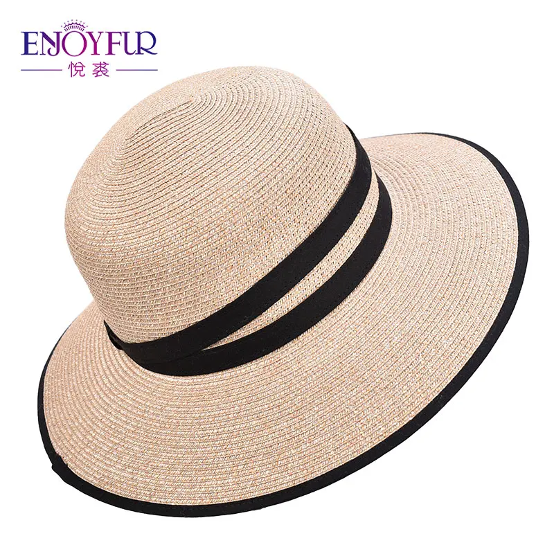 ENJOYFUR ведро шляпа от солнца для Для женщин Летняя легкая и дышащая широкими полями Шапки хорошее качество складной Лето Шапки - Цвет: 07